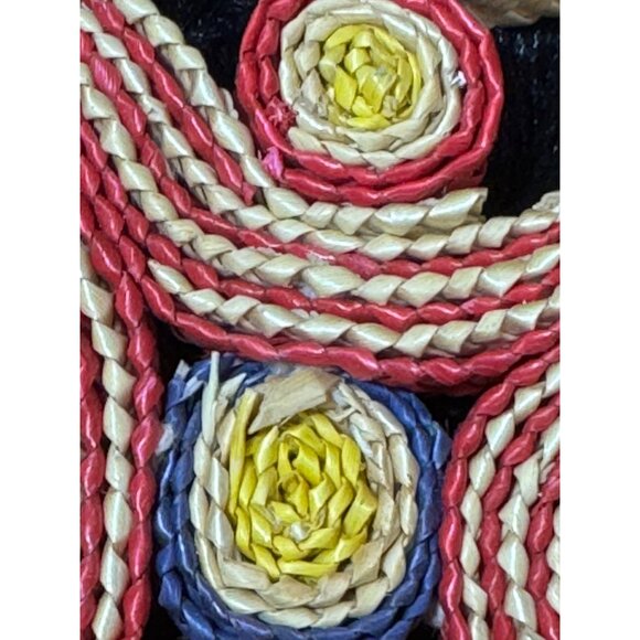 Vintage Woven Square & Circular Decorative Trivets  Hot Pads Wall Decor 70's - Picture 8 of 10